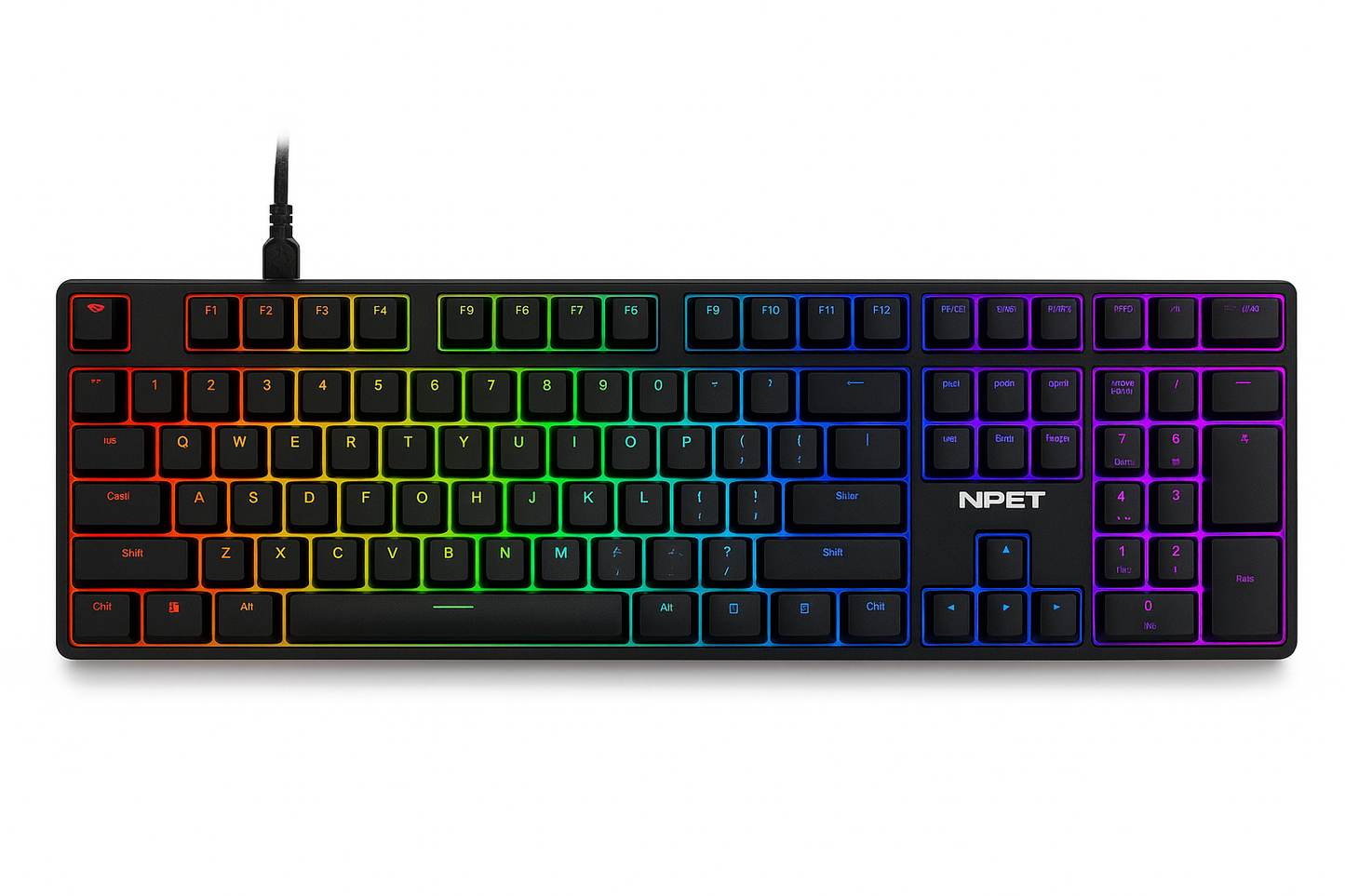 NPET 87 Keys RGB Mechanical Keyboard, Wired 20+ Backlit Modes, Ergonomic Hot Swappable Design, Suitable For Gaming And Office