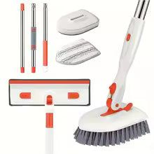 3 in 1/4 in 1 tile bathtub floor brush with 52 "adjustable long handle shower cleaning brush and 3 removable replacement brush